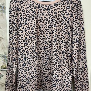 Leopard Print Long Sleeve Top